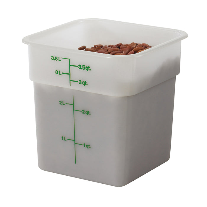 Cambro 4SFSP148 4 Qt. White Square Poly Food Storage Container