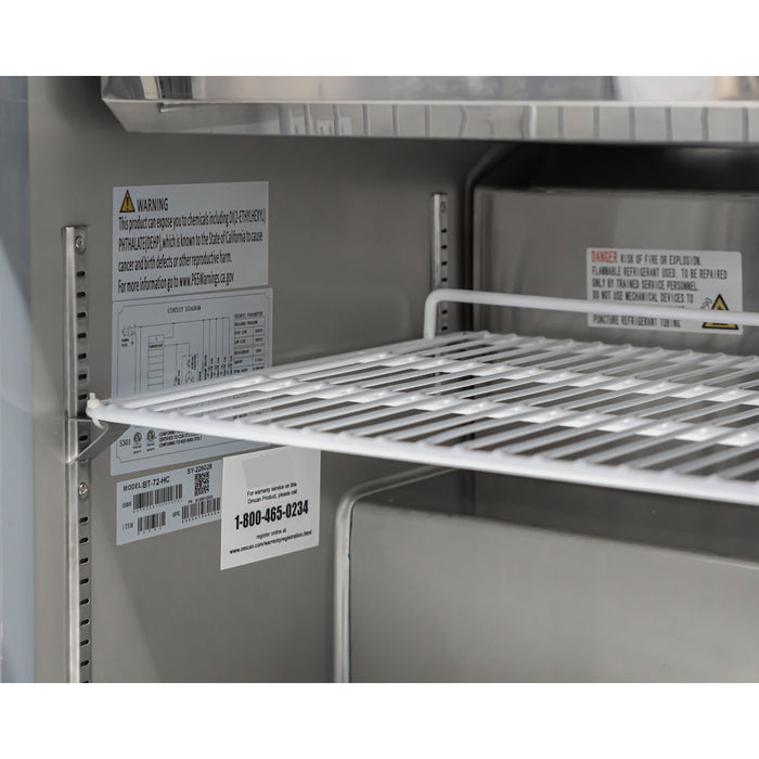 Nella 72" Refrigerated Salad Bar / Cold Food Table with Sneeze Guard, Tray Slide and Pan Covers