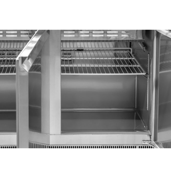 Nella 60" Refrigerated Salad Bar / Cold Food Table with Sneeze Guard, Tray Slide and Pan Covers