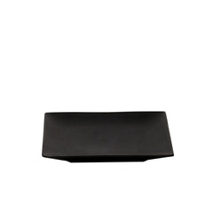 Nella 6.4" Black Square Porcelain Azia Plate - 24/Case - 50106 BK