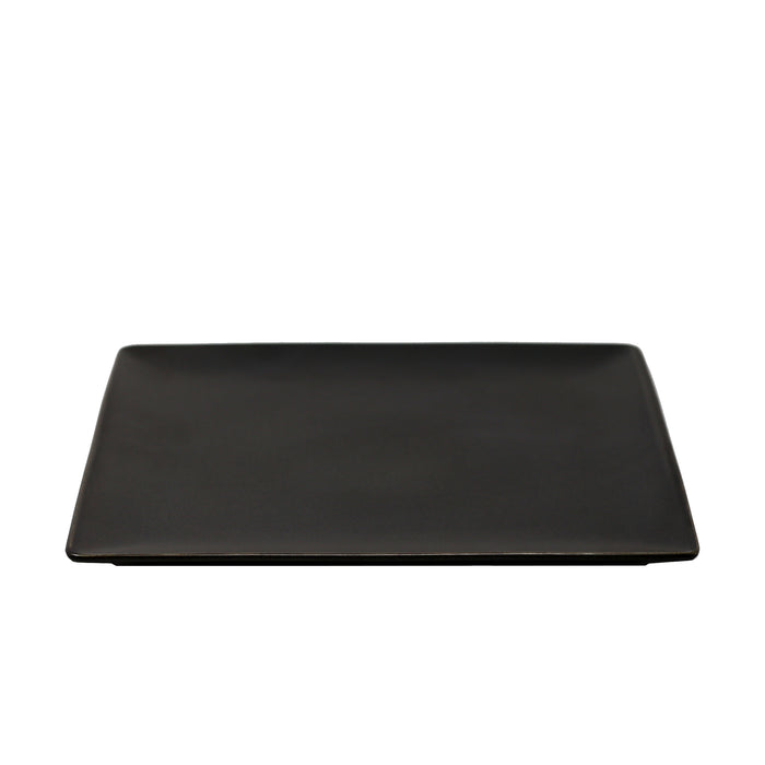 Nella 10.4" Black Square Porcelain Azia Plate - 24/Case - 50110BK