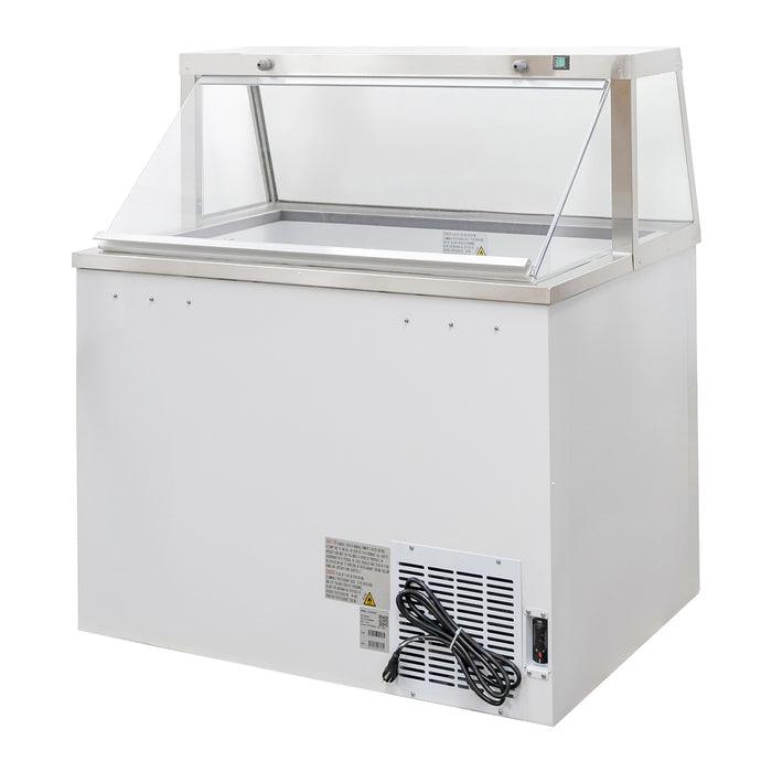 Nella 47" Ice Cream Display Cabinet with Sneeze Guard, 12 Tub Capacity - 50120