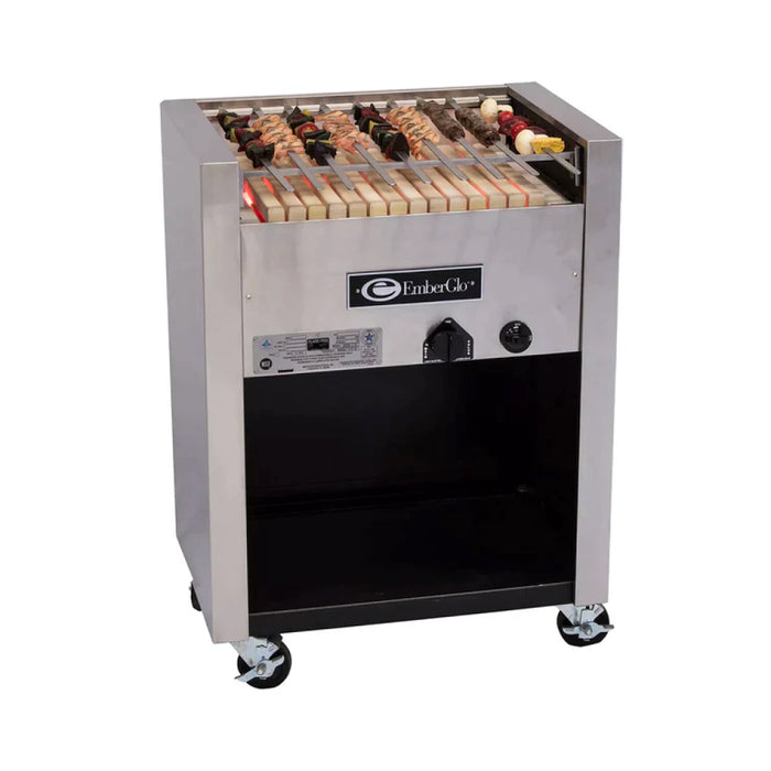 EmberGlo 31F-KABOB 36" Floor Model Radiant Liquid Propane Open Hearth, Open Front Charbroiler - 68,000 BTU