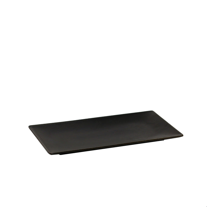 Nella 9" x 5.5" Black Rectangular Porcelain Azia Plate - 50413BK