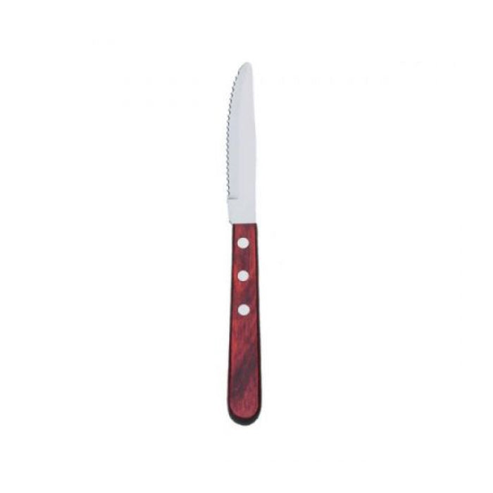 Browne 574338 9" Rounded Tip Steak Knife with Pakka Wood Handle