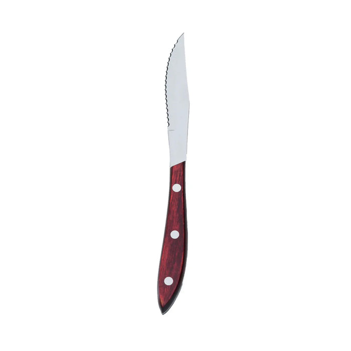 Browne 574339 9" Pointed Tip Steak Knife with Pakka Wood Handle
