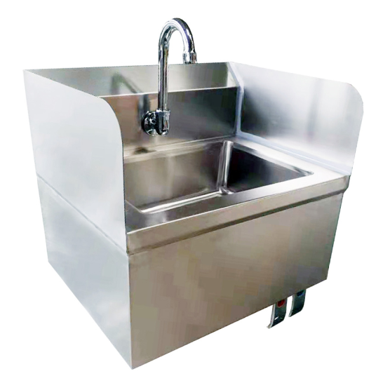 Nella 18" Hand Sink with Knee Valve and Side Splashes - 14” x 10” x 5” Bowl - 46512