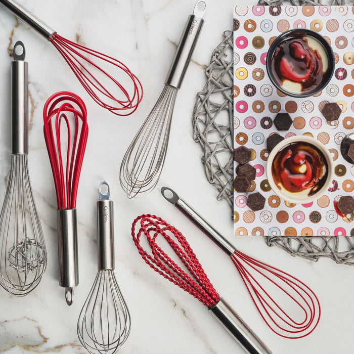 Cuisipro 74767005 10” Red Silicone Steel Egg Whisk