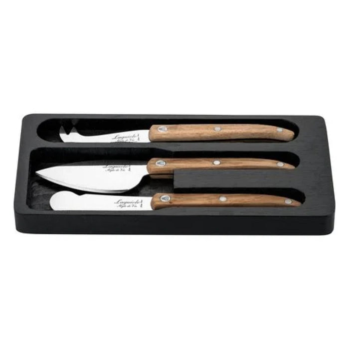Laguiole By Andre Verdier  3-Piece Laguiole Innovation Collection Oak Wood Cheese Knives