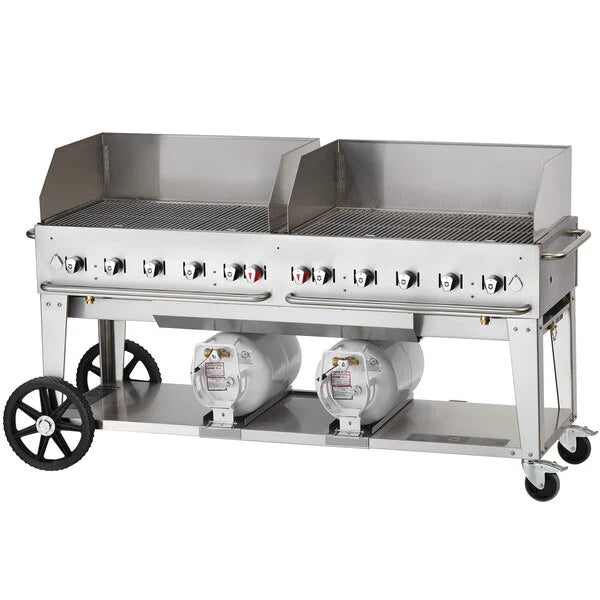 Crown Verity CV-CCB-72WGP 72" Club Series BBQ Grill with Wind Guard Package - Liquid Propane