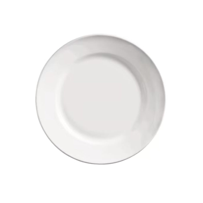 Libbey Porcelana 12" Round White Wide Rim Porcelain Plate - 12/Case - 840-445R-12
