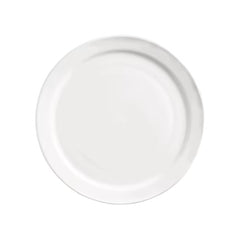 Libbey World Tableware Porcelana 9" Round White Narrow Rim Porcelain Plate - 840-425N-13