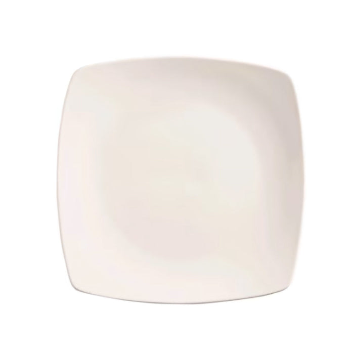 Libbey World Tableware Porcelana 8.75" White Square Porcelain Coupe Plate - 840-465S