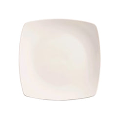 Libbey World Tableware Porcelana 7.25" White Square Porcelain Coupe Plate - 840-460S
