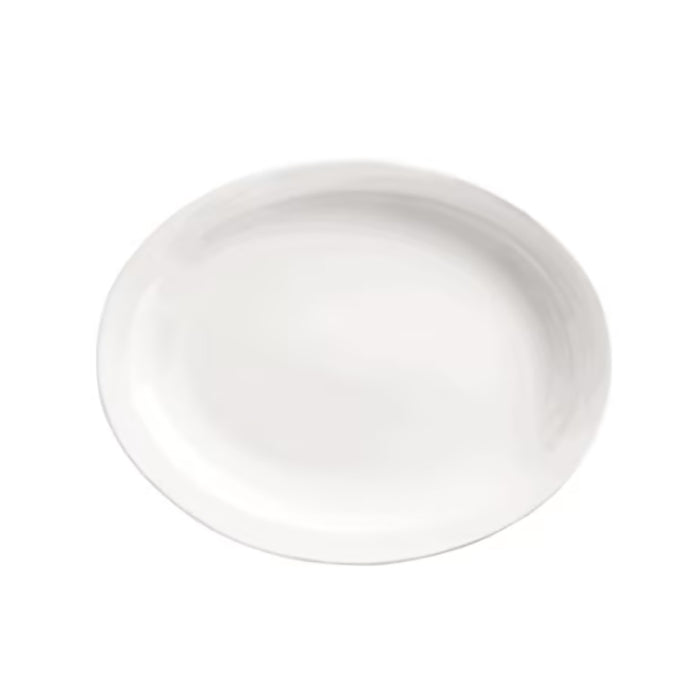 Libbey World Tableware Porcelana 11.5" x 9" White Oval Narrow Rim Platter - 840-520N-17