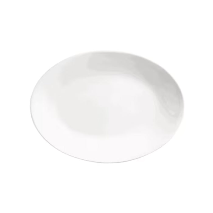 Libbey World Tableware Porcelana 15.25" x 11.25" Rolled Edge Oval Coupe Platter - 840-540R-15