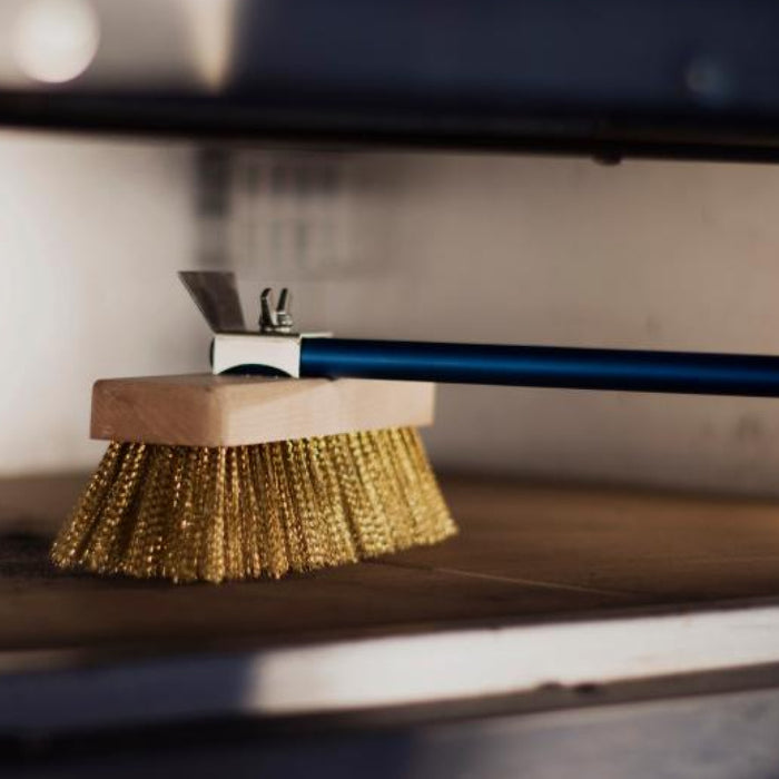 Gi.Metal 59" Big Brass Bristle Oven Brush with Scrapper - AC-SP2