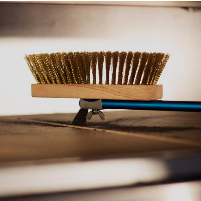 Gi.Metal 59" Big Brass Bristle Oven Brush with Scrapper - AC-SP2