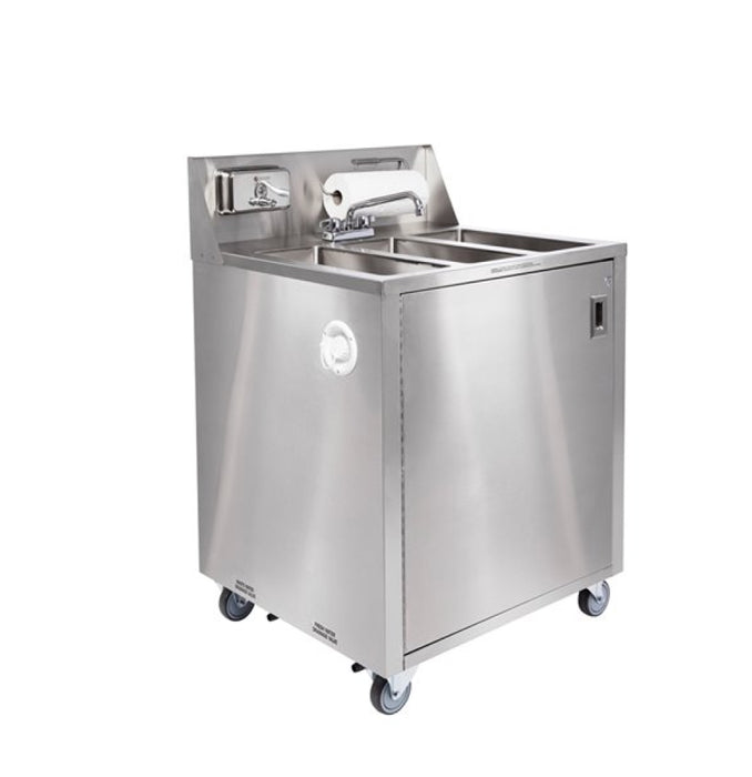 Nella 32" x 29" Triple Basin Hot & Cold Portable Sink Handwashing Station - AFE-TB101
