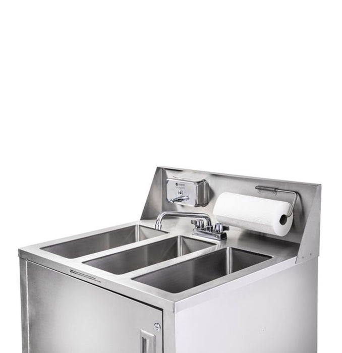 Nella 32" x 29" Triple Basin Hot & Cold Portable Sink Handwashing Station - AFE-TB101