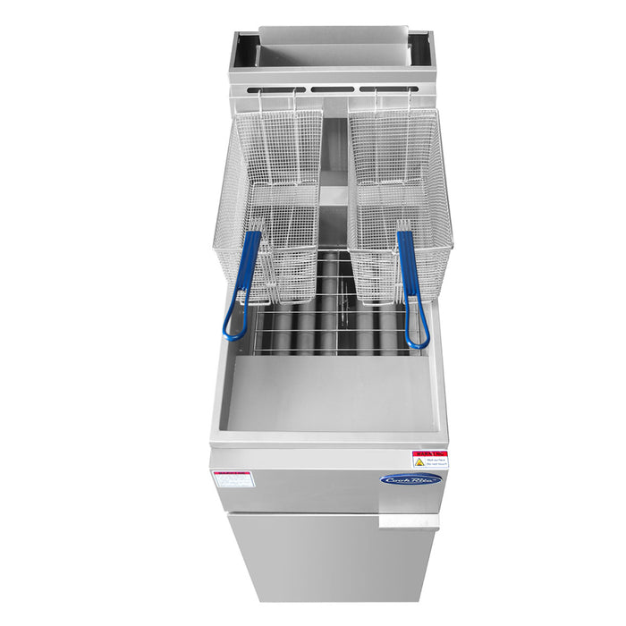 Atosa ATFS-50 50 Lb. Gas Heavy Duty Commercial Deep Fryer - 136,000 BTU