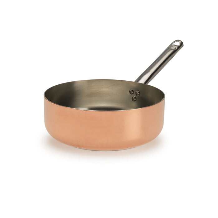 Pentole Agnelli ALCU107PI20 7.8" Brass Copper High Saute Pan with Handle