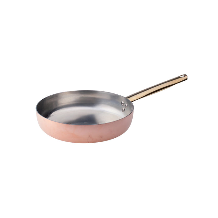 Pentole Agnelli ALCU11128 11" Brass Copper Fry Pan with Handle