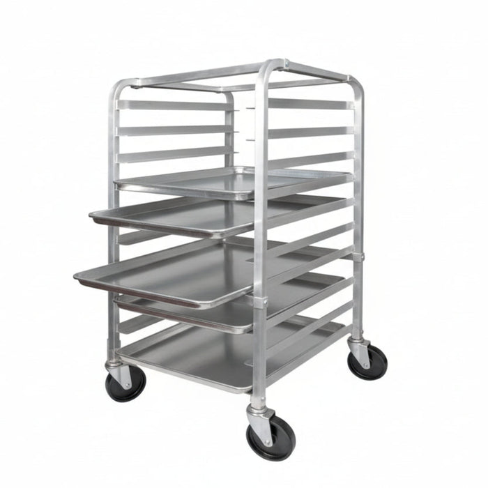 Winco ALRK-10 10-Tier Sheet Aluminum Pan Rack / Bun Tray Rack with Curved Top