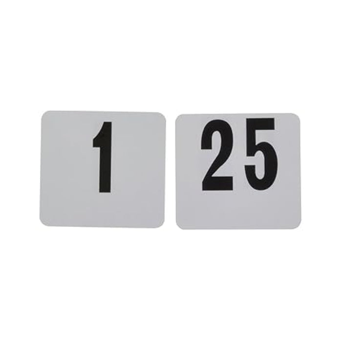 American Metalcraft 425 4" x 4" Double-Sided Plastic Table Numbers, Set 1-25