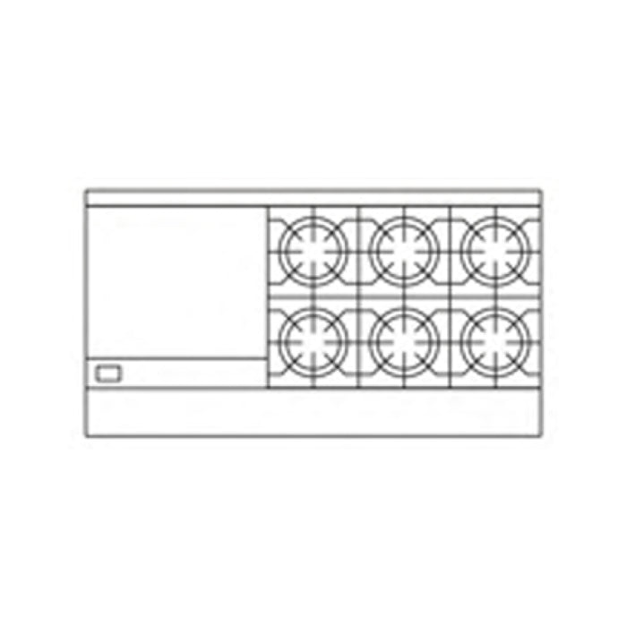 American Range AR-24G-6B 60" Natural Gas 6-Burner Restaurant Range with 2 Standard Ovens & 24" Left Griddle Plate - 302,000 BTU