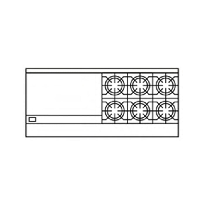 American Range AR-36G-6B 72" Natural Gas 6-Burner Restaurant Range with 2 Standard Ovens & 36" Left Griddle Plate - 322,000 BTU