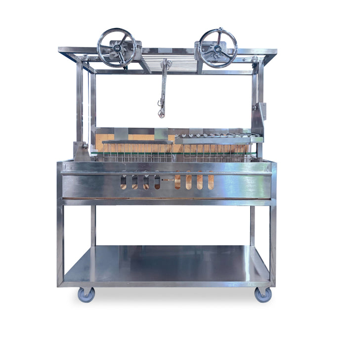 Nella 62" Argentine-Style Open Fire Mobile Wood & Charcoal BBQ Grill with 2 Cooking Grates - ARG3562
