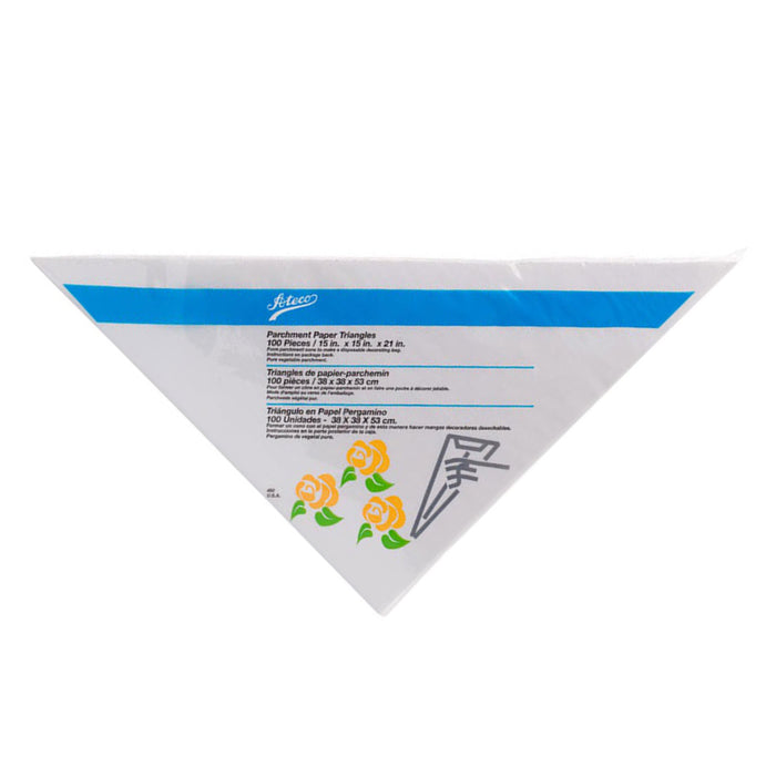 Ateco 15" Disposable Parchment Triangle - 100 Piece - 450