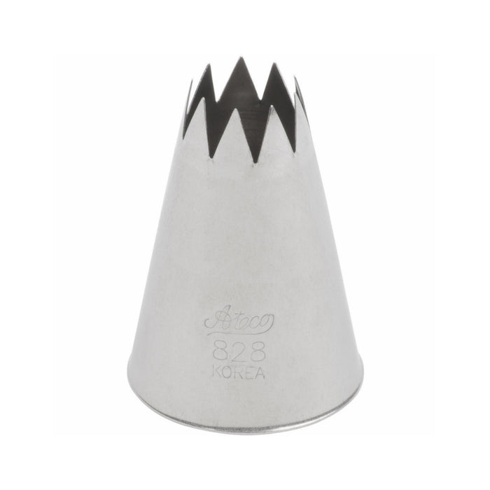 Ateco Stainless Steel Open Star Icing Decorating Tip - Large Size - 828