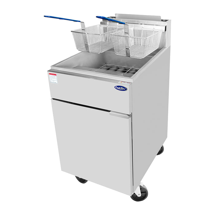 Atosa ATFS-75 75 Lb. Gas Heavy Duty Commercial Deep Fryer - 136,000 BTU
