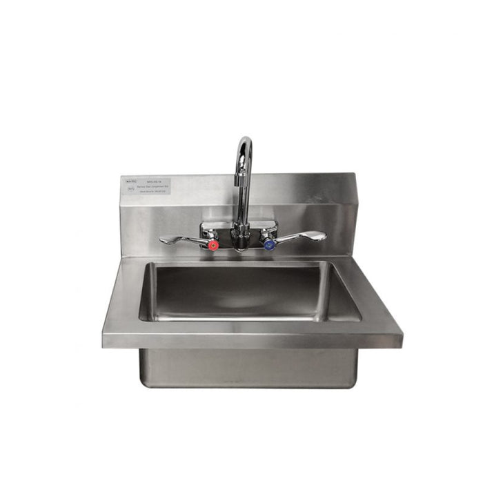 Atosa MRS-HS-18 18" Splash Mount Hand Sink with 4" Goose Neck Faucet - 14" × 10" × 5" Bowl
