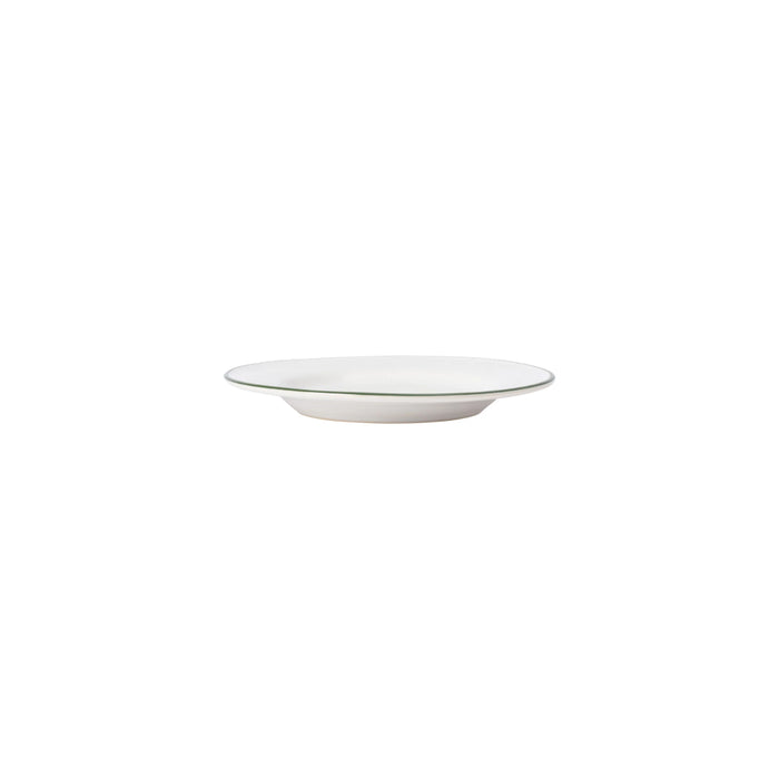 Costa Nova 5.8" Beja White & Green Round Stoneware Appetizer Plate - 6/Case - ATP151-GRN