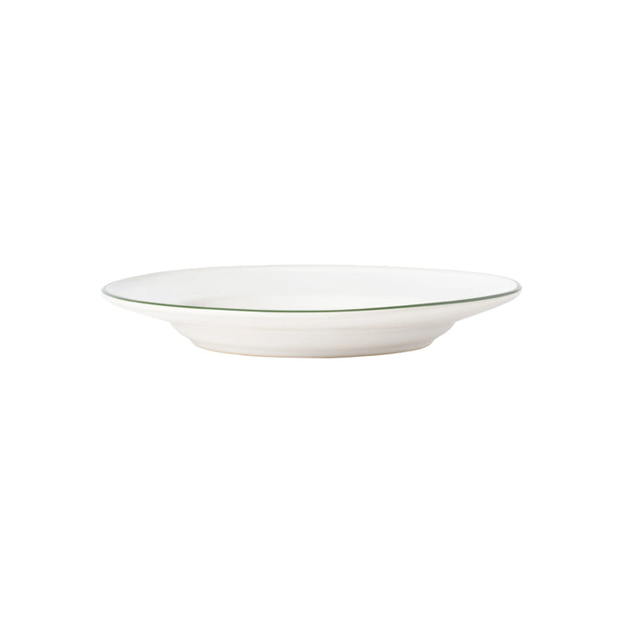 Costa Nova 8.8" Beja White & Green Round Stoneware Salad/Dessert Plate - 6/Case - ATP231-GRN