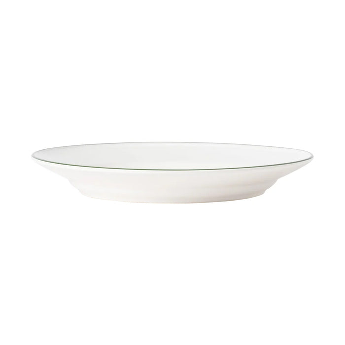 Costa Nova 11" Beja White & Green Round Stoneware Dinner Plate - 6/Case - ATP281-GRN