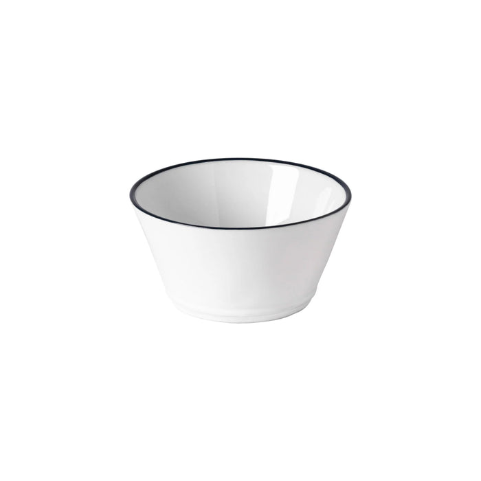 Costa Nova 15 Oz. Beja White & Blue Round Stoneware Bowl - 6/Case - ATS141-BLU