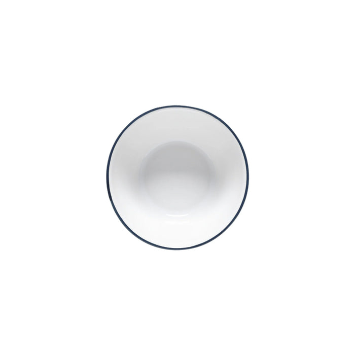 Costa Nova 15 Oz. Beja White & Blue Round Stoneware Bowl - 6/Case - ATS141-BLU