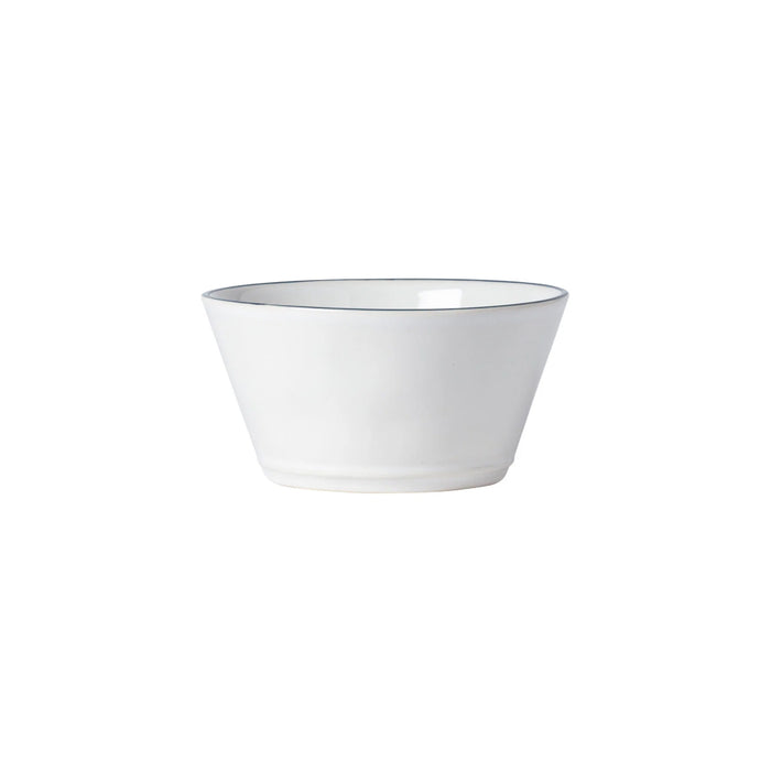 Costa Nova 15 Oz. Beja White & Blue Round Stoneware Bowl - 6/Case - ATS141-BLU