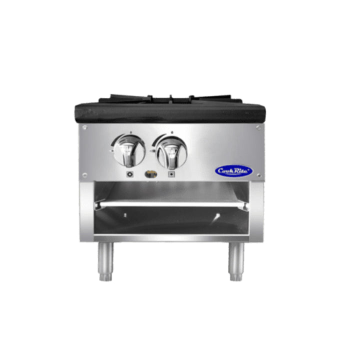 Atosa ATSP-18-1L 18" Gas 2-Burner Single Stock Pot Stove with Low Height - 80,000 BTU