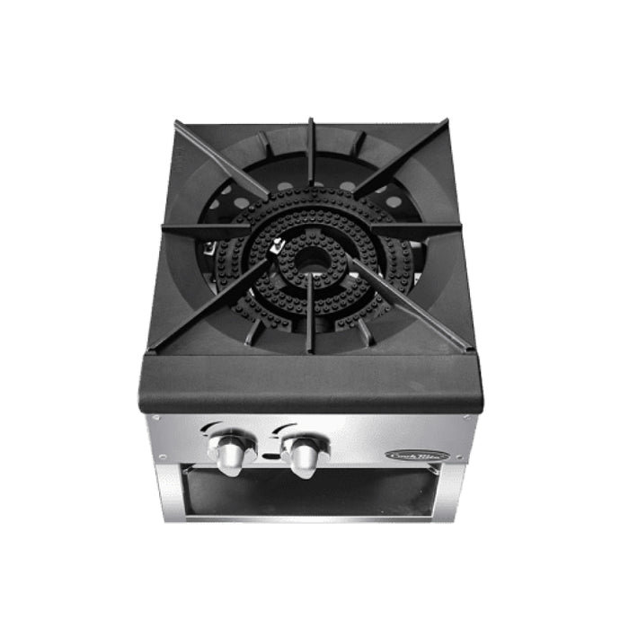Atosa ATSP-18-1L 18" Gas 2-Burner Single Stock Pot Stove with Low Height - 80,000 BTU