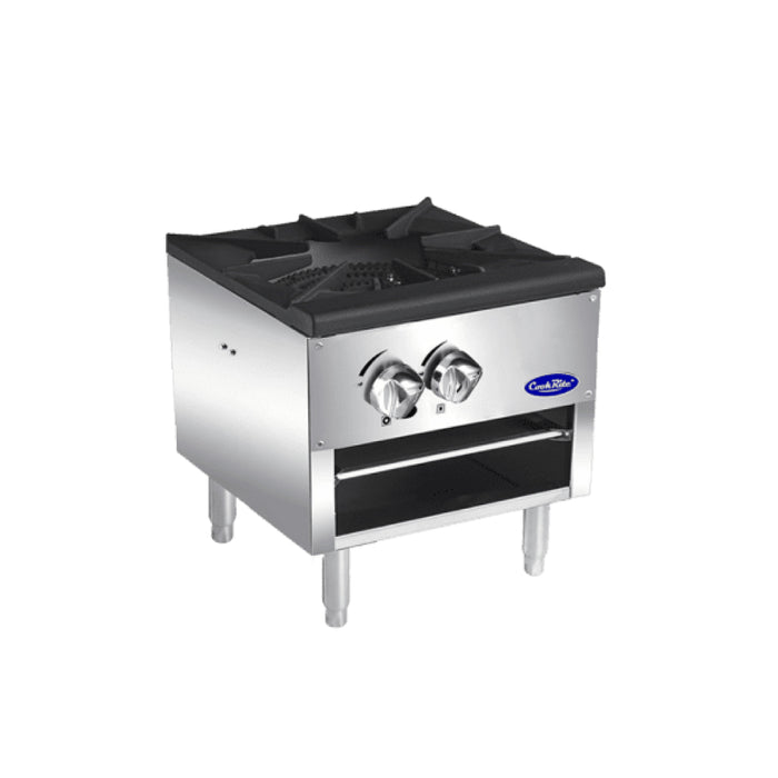 Atosa ATSP-18-1L 18" Gas 2-Burner Single Stock Pot Stove with Low Height - 80,000 BTU