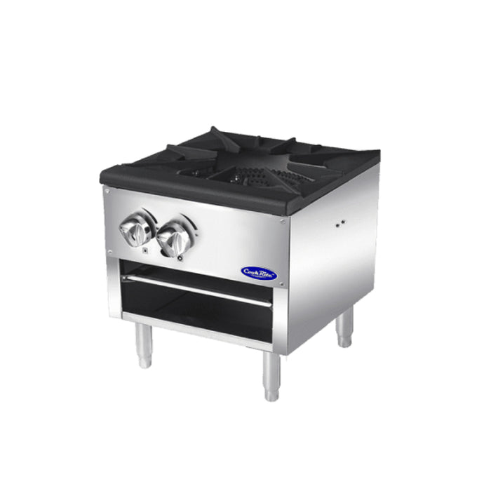 Atosa ATSP-18-1L 18" Gas 2-Burner Single Stock Pot Stove with Low Height - 80,000 BTU