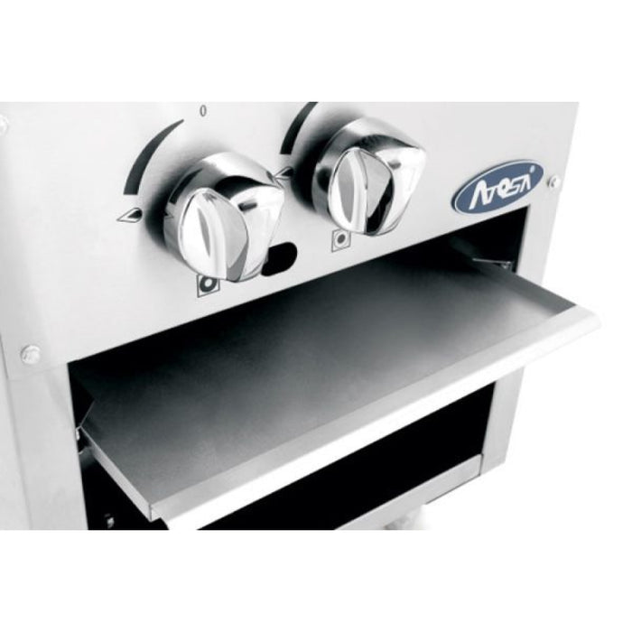 Atosa ATSP-18-1L 18" Gas 2-Burner Single Stock Pot Stove with Low Height - 80,000 BTU