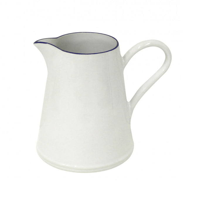 Costa Nova 74 Oz. Beja White & Blue Stoneware Pitcher - ATZ221-BLU