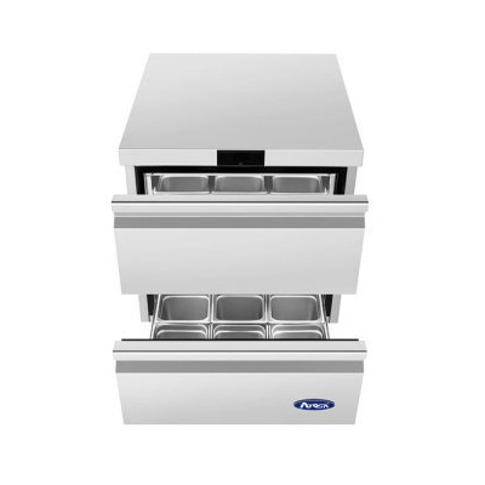 Atosa AUF27D2 27" 2-Drawer Undercounter Freezer - 6.5 Cu. Ft.