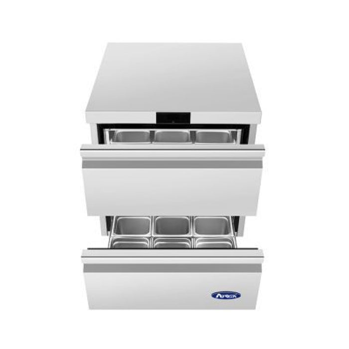 Atosa AUR27D2 27.5" Solid 2-Drawer Undercounter Refrigerator - 6.5 Cu. Ft.